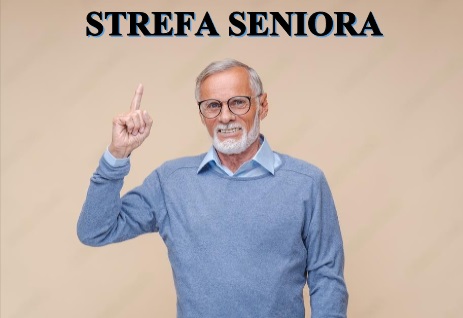 Osoba senior z uniesioną ręką