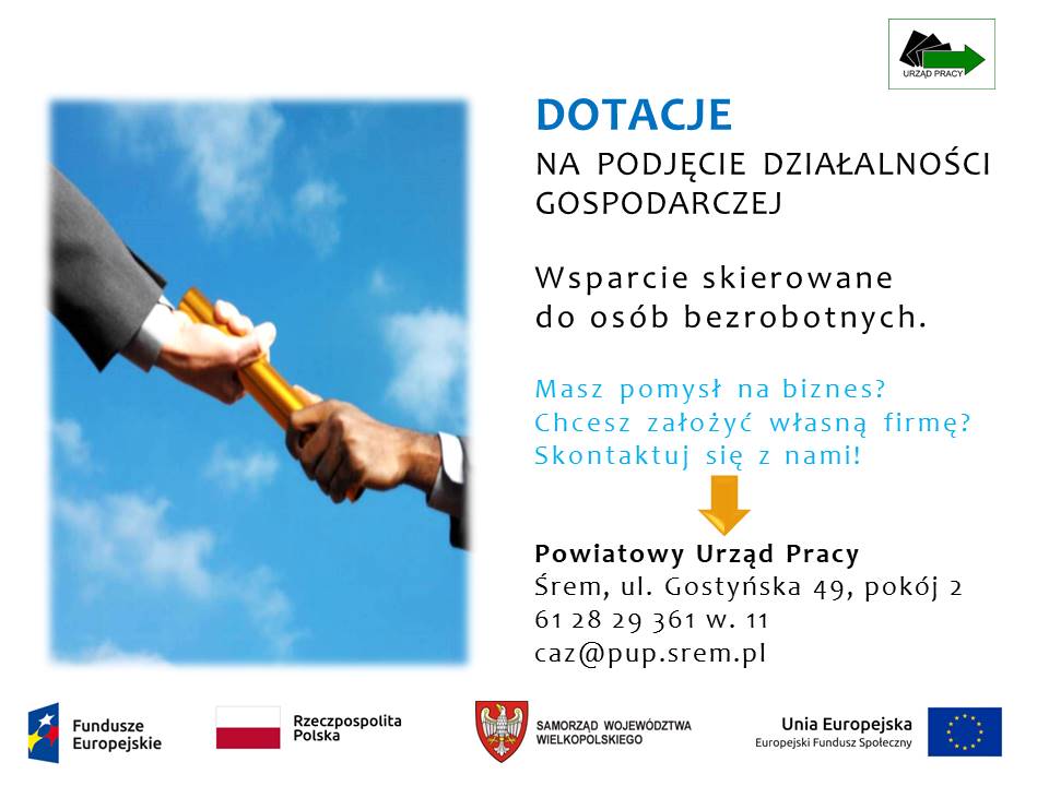 plakat - dotacje dla bezrobotnych 07.06